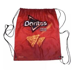 DORITOS Nacho Cheese Drawstring Backpack Red Promotional Cinch Sack Bag 16 Inch
